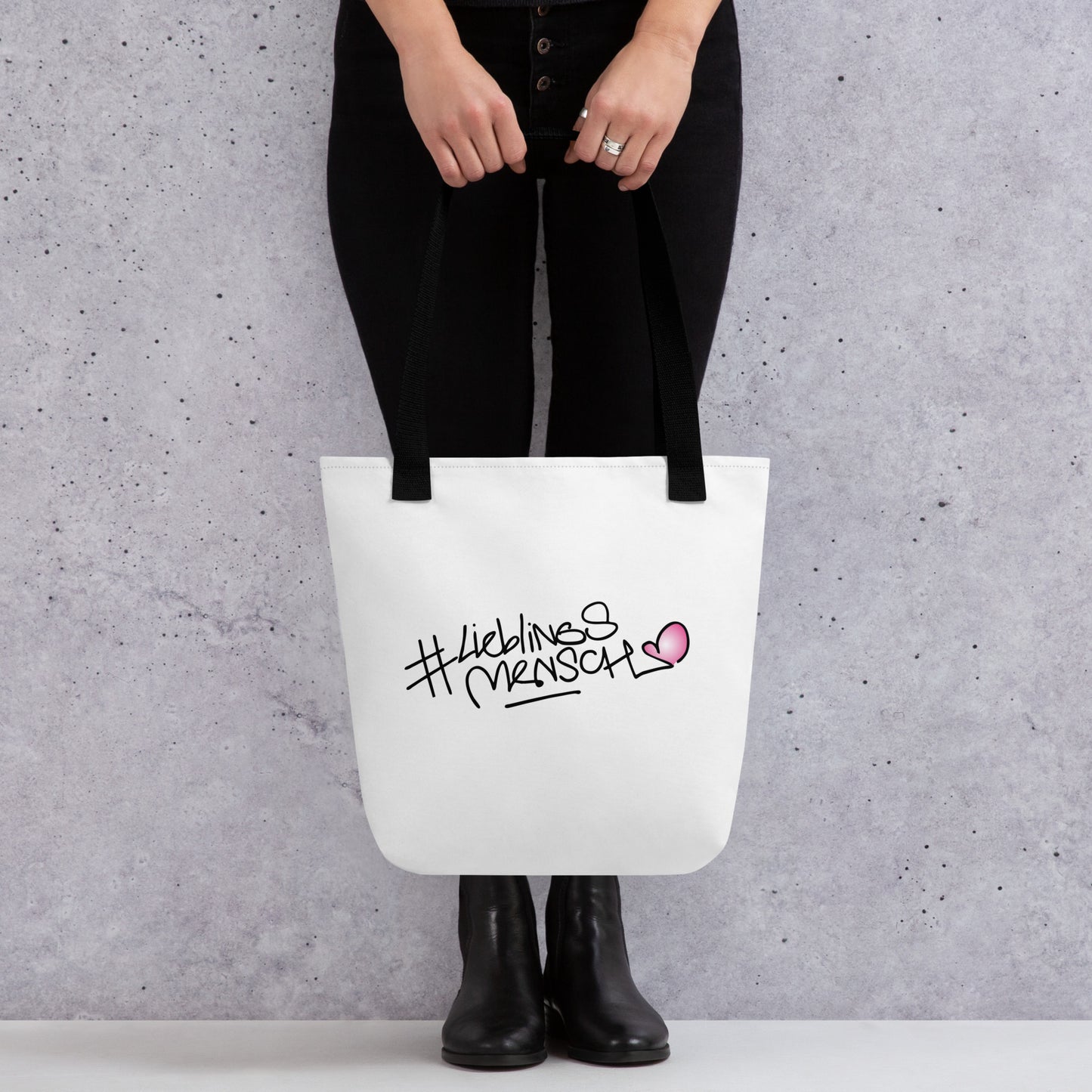 Trendige #Lieblingsmensch-Tasche mit langen Griffen – nachhaltig, robust und alltagstauglich