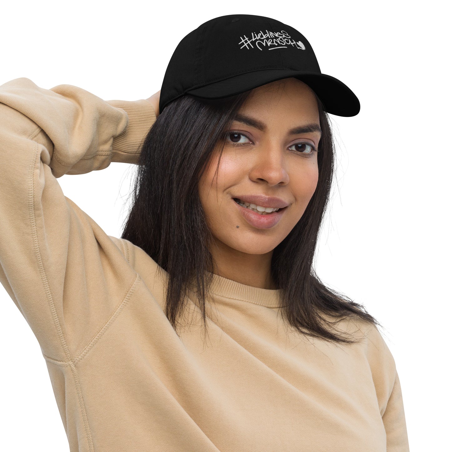 Lässige #Lieblingsmensch Baumwollcap mit 6-Panel-Design, atmungsaktiven Ösen und flexiblem Größenverschluss