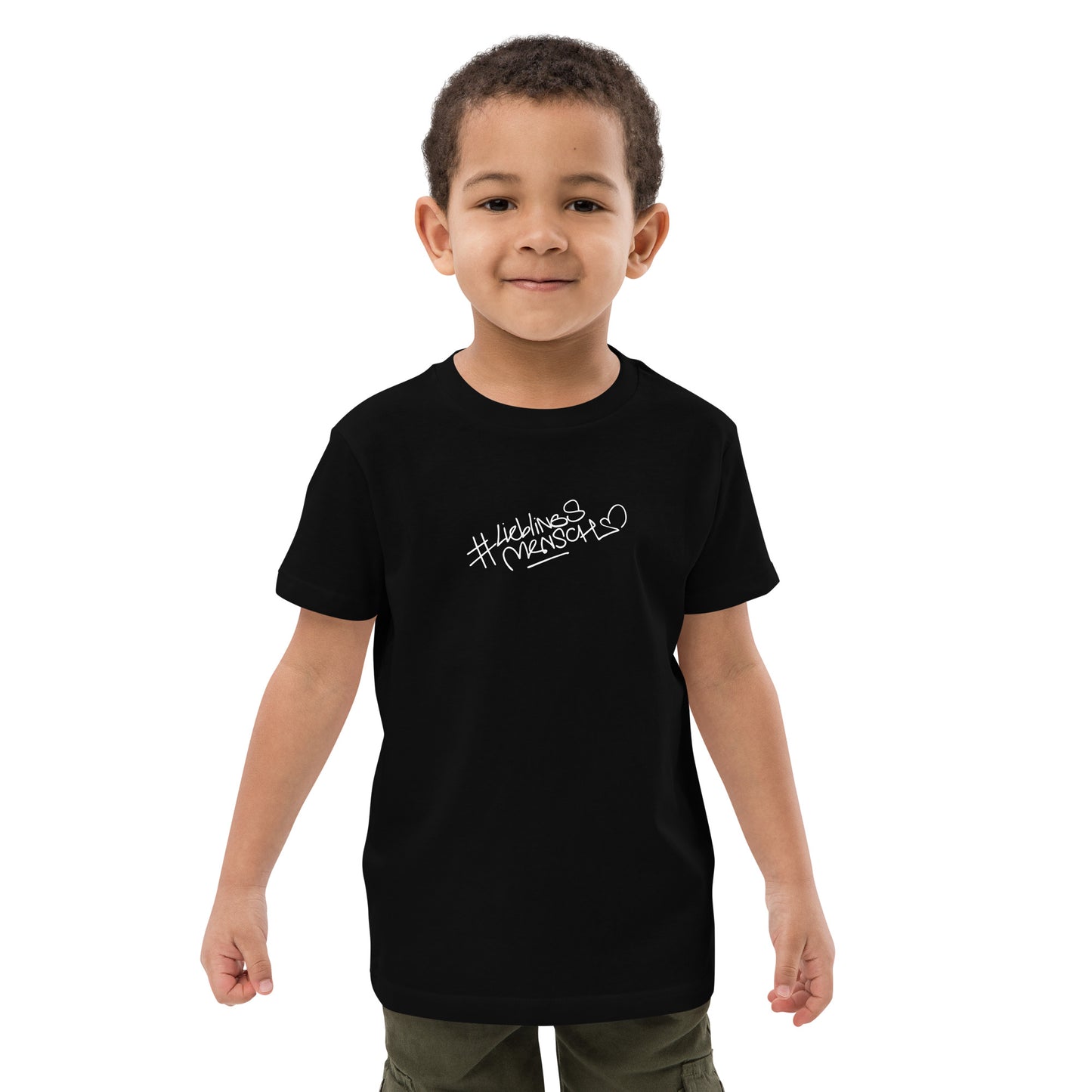 #Lieblingsmensch-Bio-T-Shirt in Schwarz für Kinder – weich, schlicht & nachhaltig