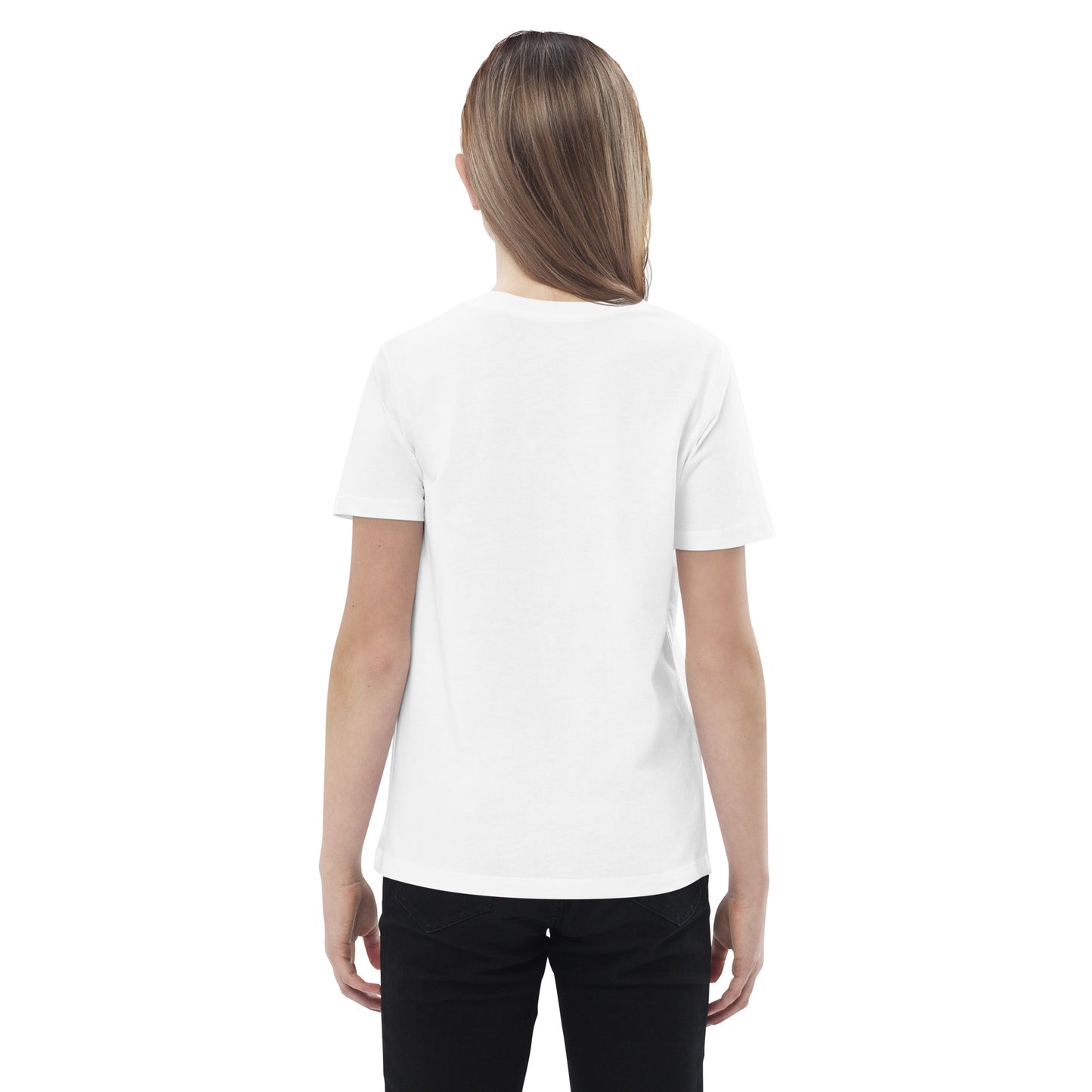 Kinder-T-Shirt aus 100 % Bio-Baumwolle mit Medium-Fit, eingefasstem Kragen und Doppelnähten