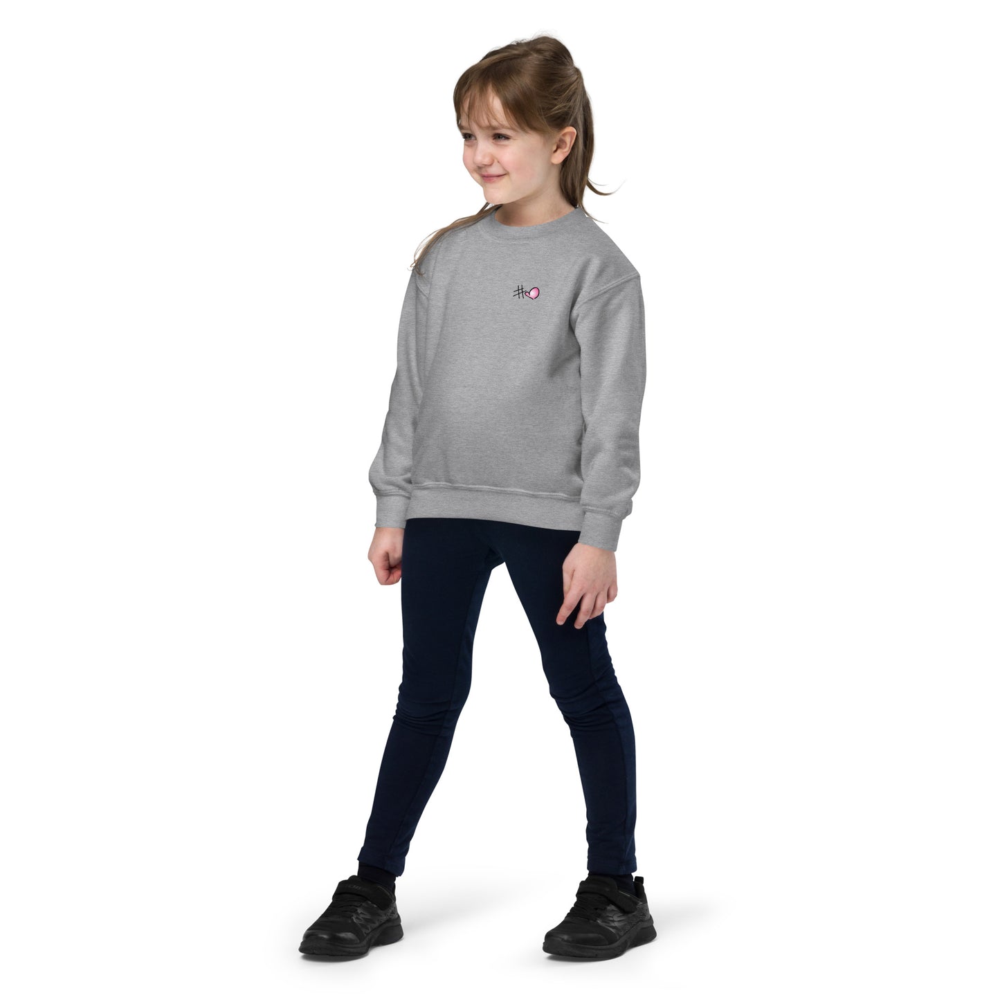 Jugendlicher #Lieblingsmensch-Pullover mit Rundhalsausschnitt aus Baumwoll-Polyester-Mix – atmungsaktiv, robust und bequem