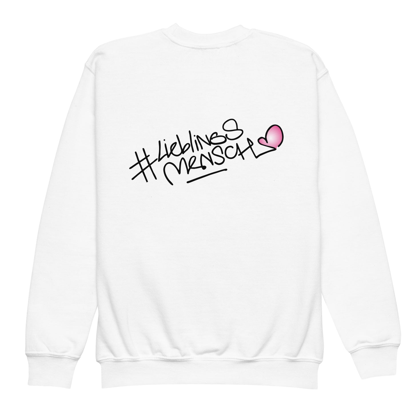 Jugendlicher #Lieblingsmensch-Pullover mit Rundhalsausschnitt aus Baumwoll-Polyester-Mix – atmungsaktiv, robust und bequem