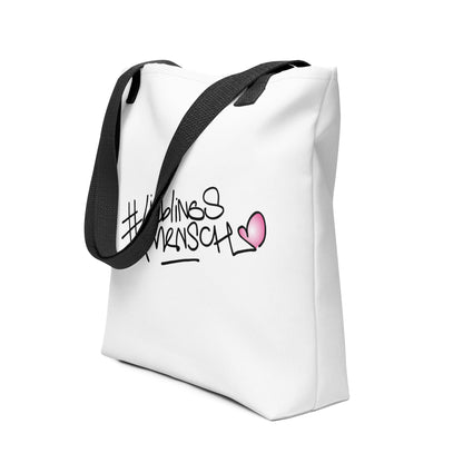 Trendige #Lieblingsmensch Stofftasche mit breiten Trägern – ideal für Shopping, Alltag oder unterwegs