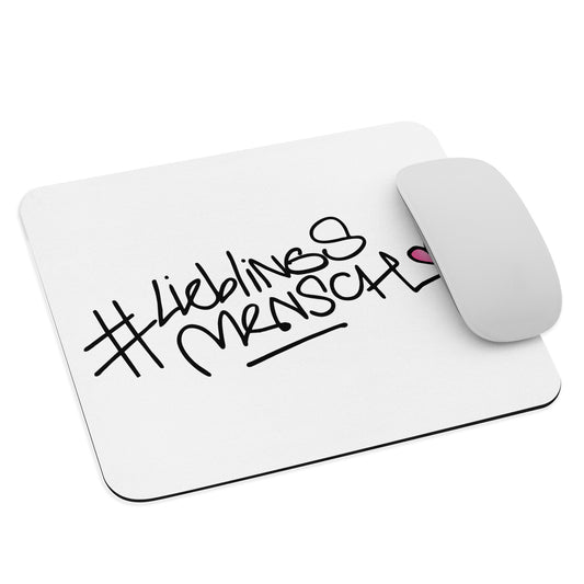 Bedrucktes Mauspad mit Hashtag Lieblingsmensch – modernes Geschenk für den Schreibtisch