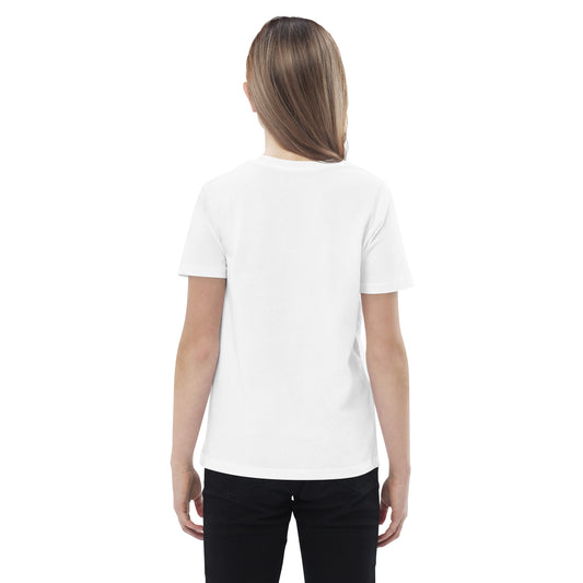 Kinder-T-Shirt aus 100 % Bio-Baumwolle mit Medium-Fit, eingefasstem Kragen und Doppelnähten