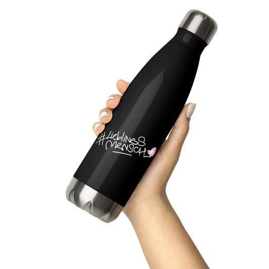 Hochwertige #Lieblingsmensch-Edelstahlflasche mit Thermofunktion und farbintensiver Beschichtung – stilvoll und nachhaltig