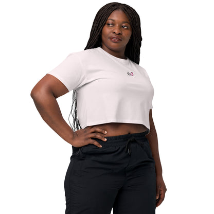 Crop-Top aus gekämmter Baumwolle mit lockerer Passform – verkürzter Schnitt, Rundhalsausschnitt, kurzärmlig